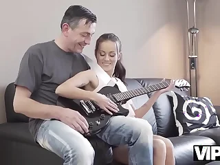 VIP4K&period; Mature man penetrates teen pussy with finger and his learn of