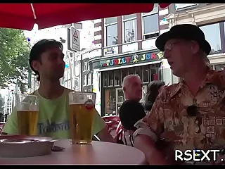 Nice tattooed mature hooker sucks bank and gets pussy licked