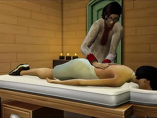 Asian play massages his after she visits him at work &vert;&vert; Japanese and