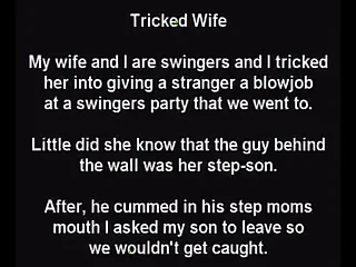 Stepmom Tricked&excl; Unknowingly Sucks Stepsons Bushwa At Gloryhole