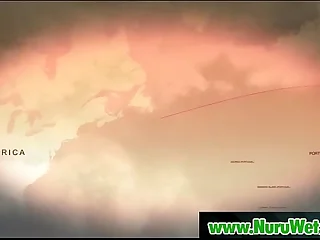 Nuru Massage WIth Busty Asian Added to Hardcore Fucking On Wind Matress 07